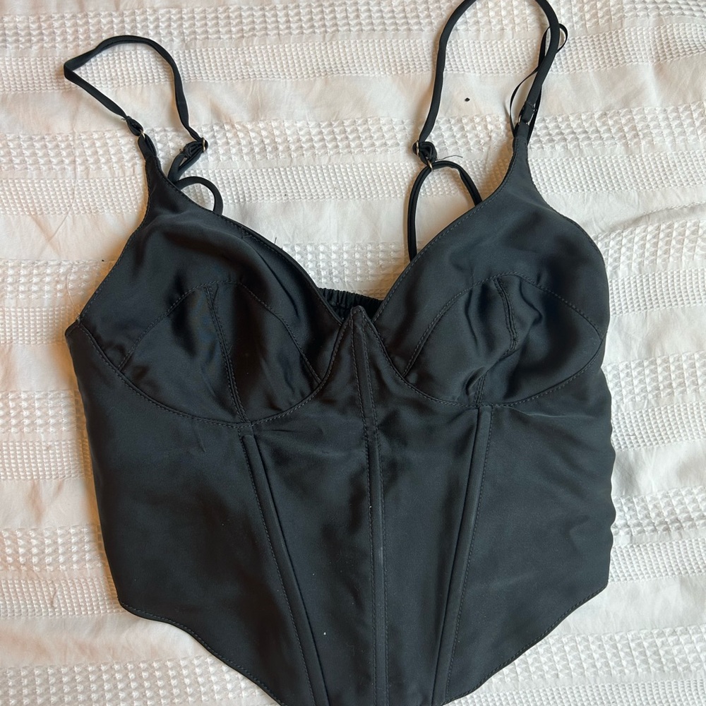 urban outfitters black corset, size small